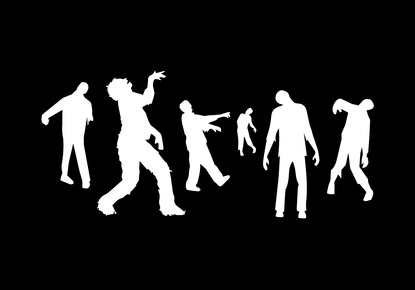 1400x980 Free Vector Zombie Silhouette Vector Pack