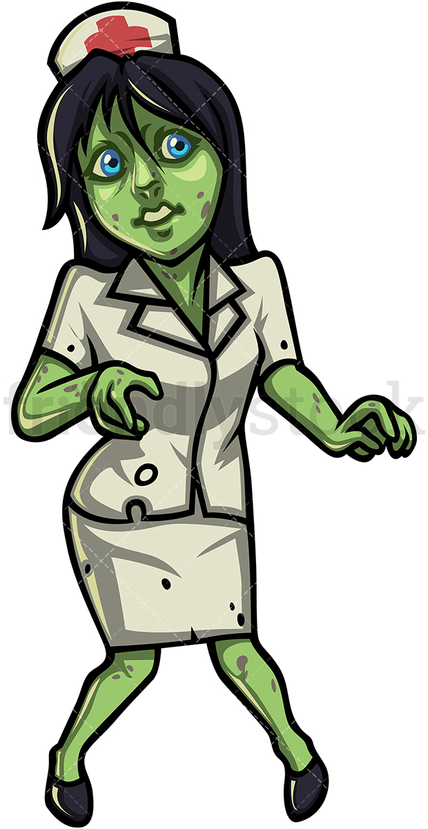Female Nurse Zombie Cartoon Clipart Vector 620x1200 Female Nurse Zombie Cartoon Clipart Vector