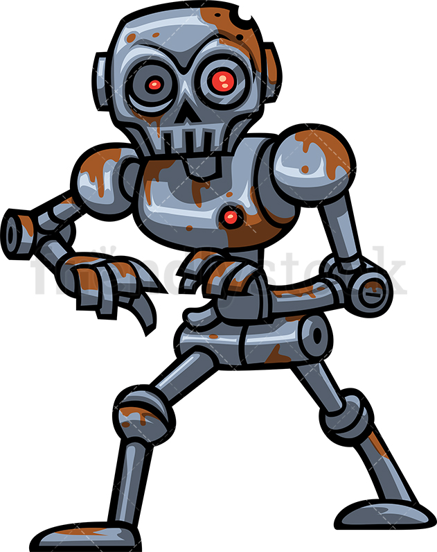 Dirty Robot Zombie Cartoon Clipart Vector 631x796 Dirty Robot Zombie Cartoon Clipart Vector