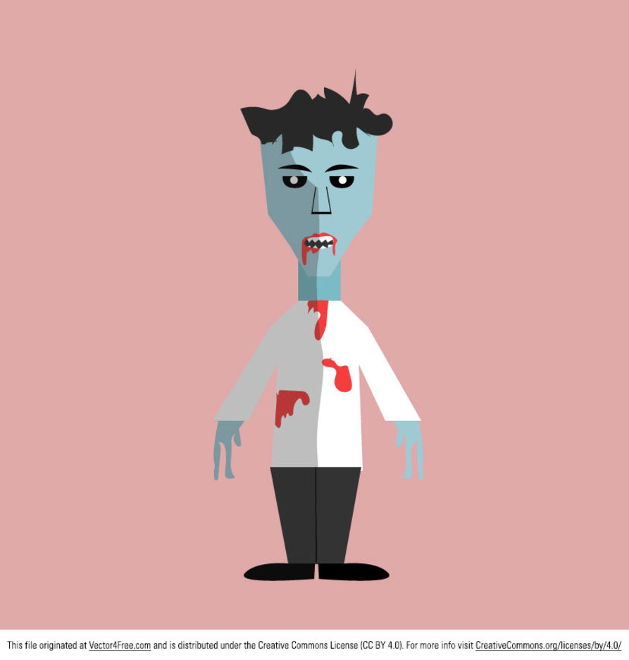 893x936 Flat Zombie Vector
