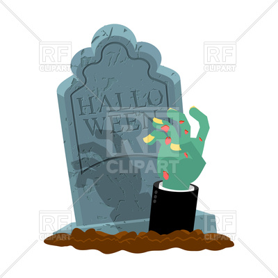 400x400 Halloween Concept With Gravestone And Hand Of Zombie Vector Image