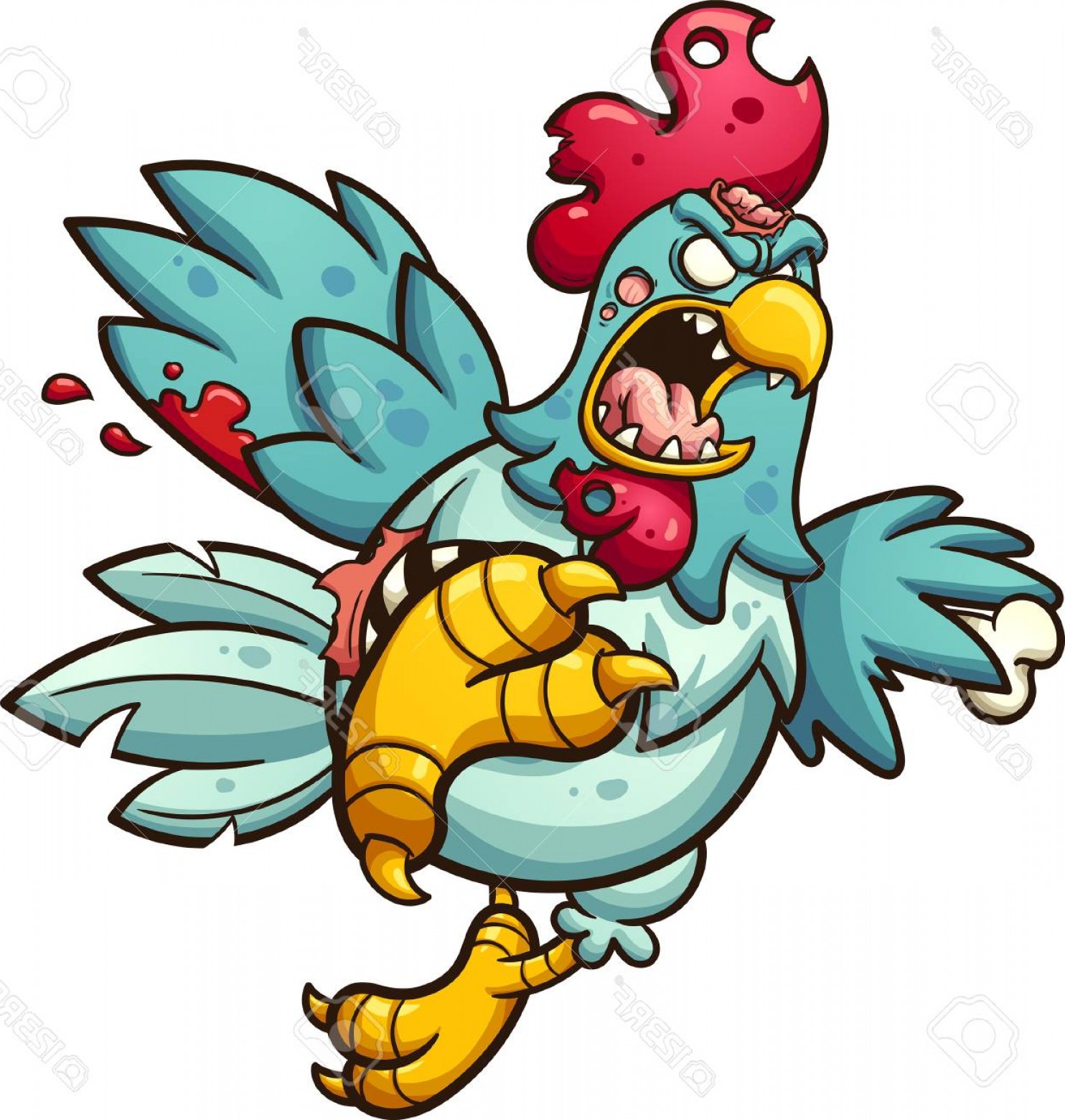 1484x1560 Photostock Vector Angry Zombie Chicken Vector Clip Art