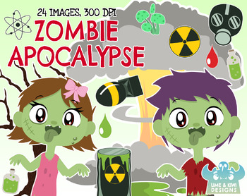 350x278 Zombie Apocalypse Digital Clipart, Instant Download Vector Art