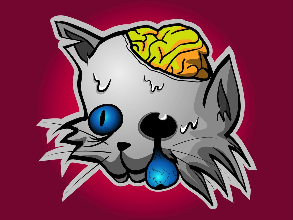 1024x767 Zombie Cat Vector Art Graphics