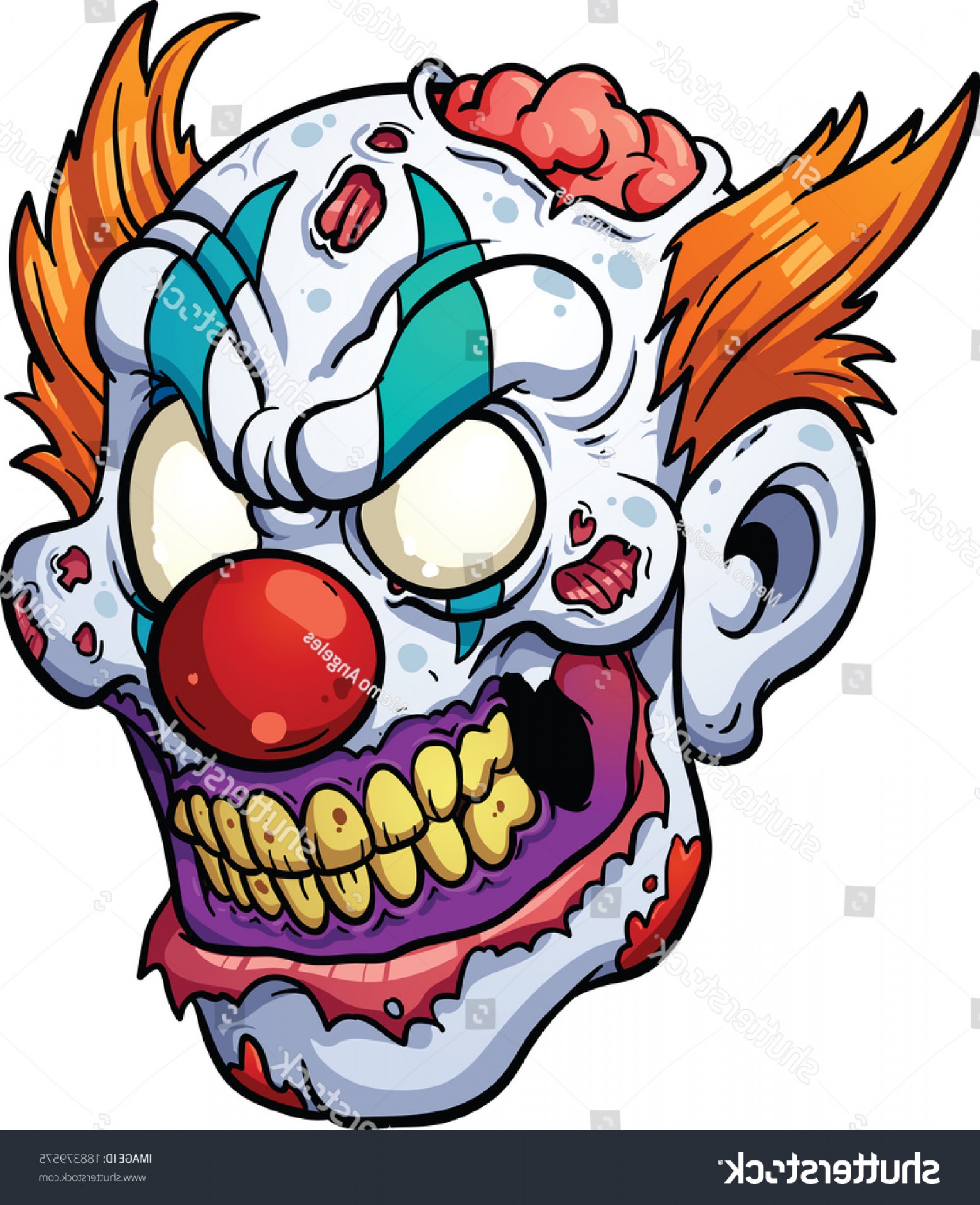 1561x1920 Zombie Clown Head Vector Clip Art Soidergi
