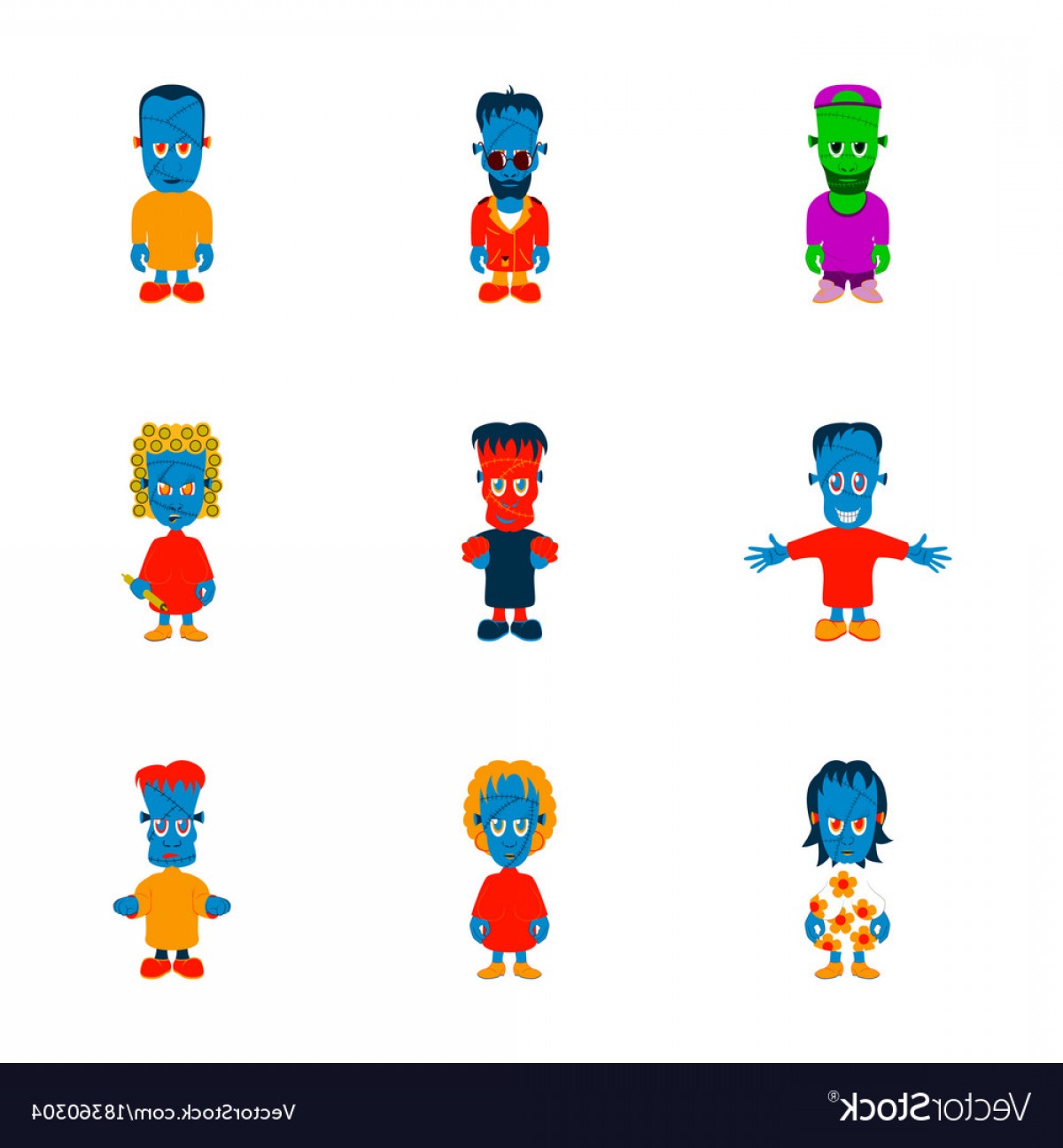 1200x1296 Zombie Family Vector Art Wallkeeper