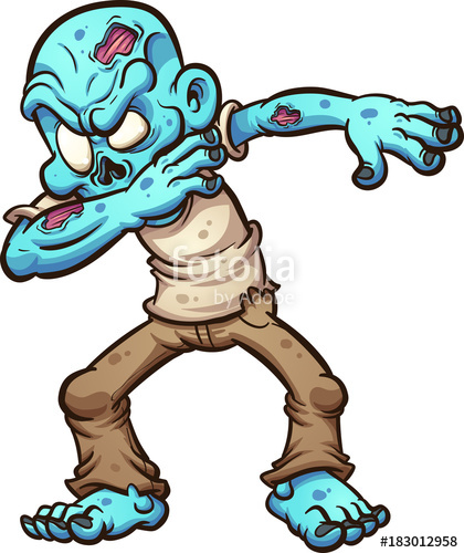 420x500 Dabbing Cartoon Zombie Vector Clip Art Illustration With Simple