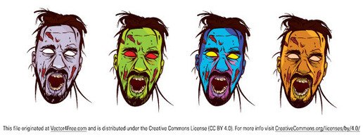 516x195 Free Zombie Face Colors Clipart And Vector Graphics