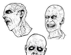 300x233 Free Illustrated Scary Zombie Vector Graphics Free Vectors