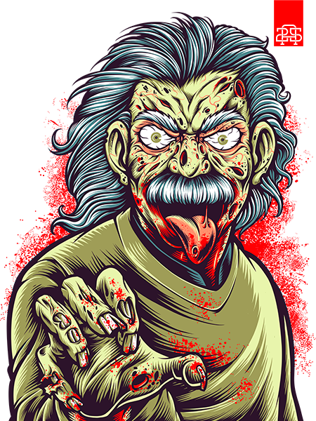 450x600 Mad Scientist Einsteins Zombie On Behance Remeras Zombie