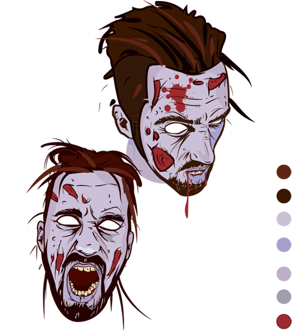 600x677 Scary Zombie Face Vector Graphics