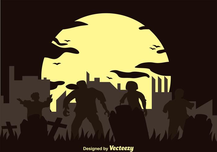 700x490 Vector Zombie Silhouette