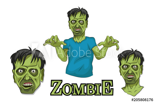 500x334 Cartoon Zombie Head Vector Graphics To Design