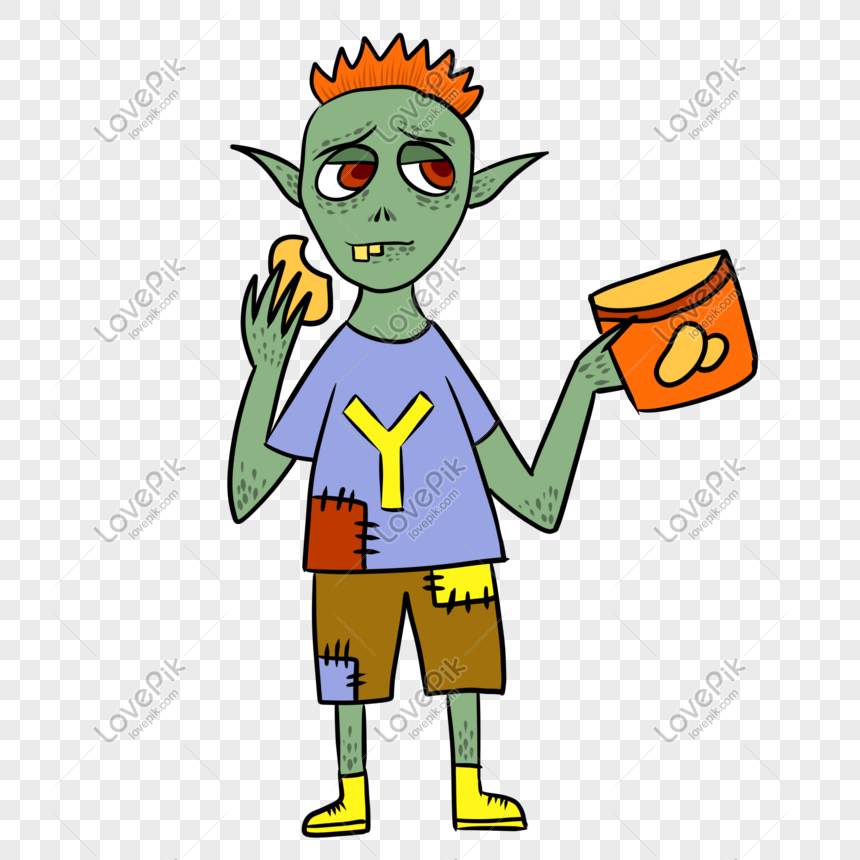 860x860 Hand Drawn Vector Cartoon Halloween Ghost Monster Zombie Png