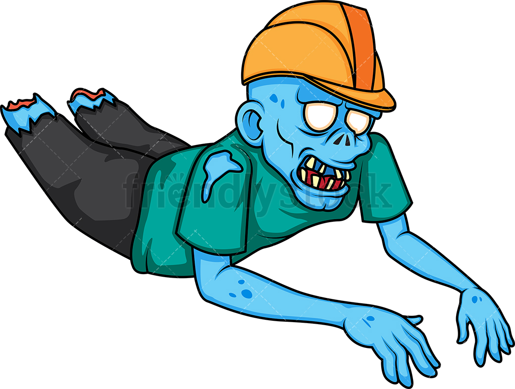 1040x786 Construction Worker Zombie Cartoon Clipart Vector
