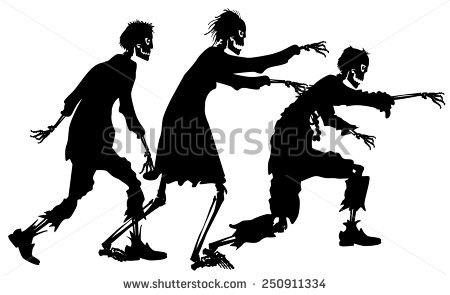 450x295 Running Zombie Silhouette