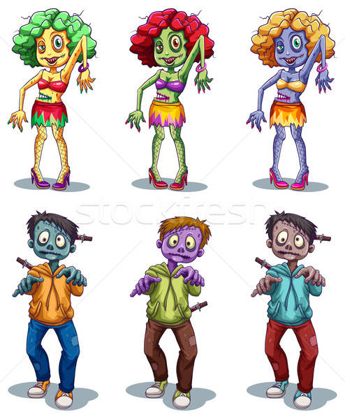 494x600 A Group Of Zombies Vector Illustration Daniel Cole