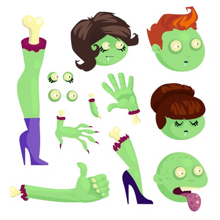 450x450 Set Of Body Parts Of A Zombie Isolated On White Background Male