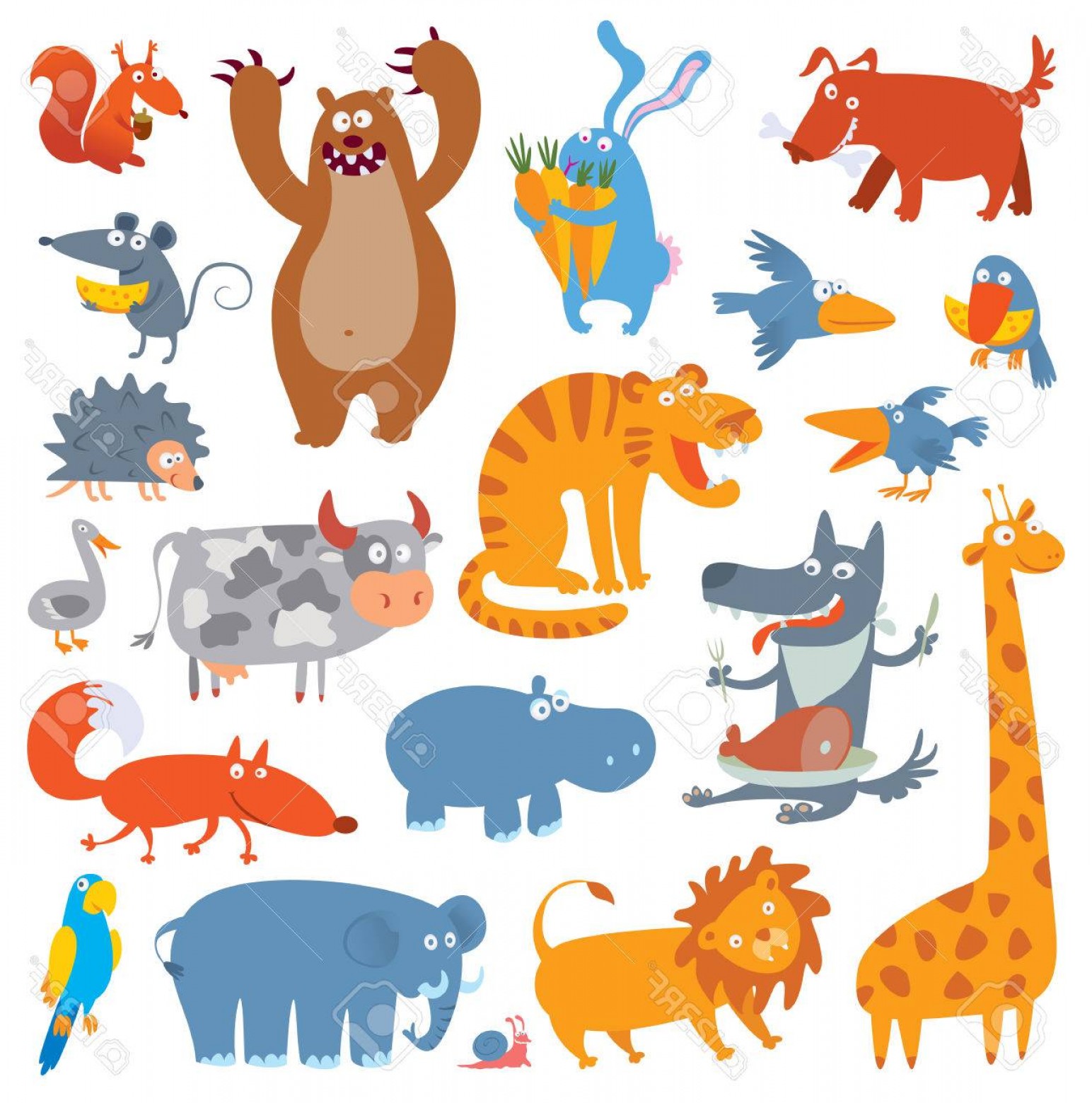 Cute Zoo Animals Vector Lamaison 1544x1560 Cute Zoo Animals Vector Lamaison