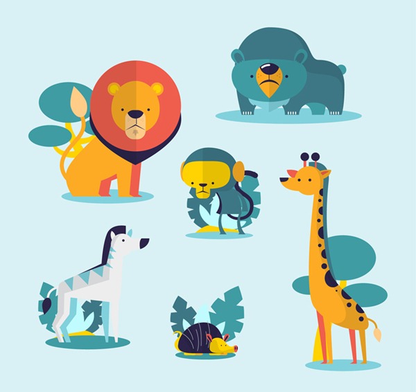 Flat Zoo Animals Vector Graphics My Free Photoshop World 600x566 Flat Zoo Animals Vector Graphics My Free Photoshop World