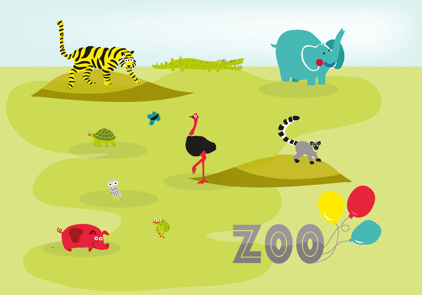 Zoo Free Vector Art 1400x980 Zoo Free Vector Art