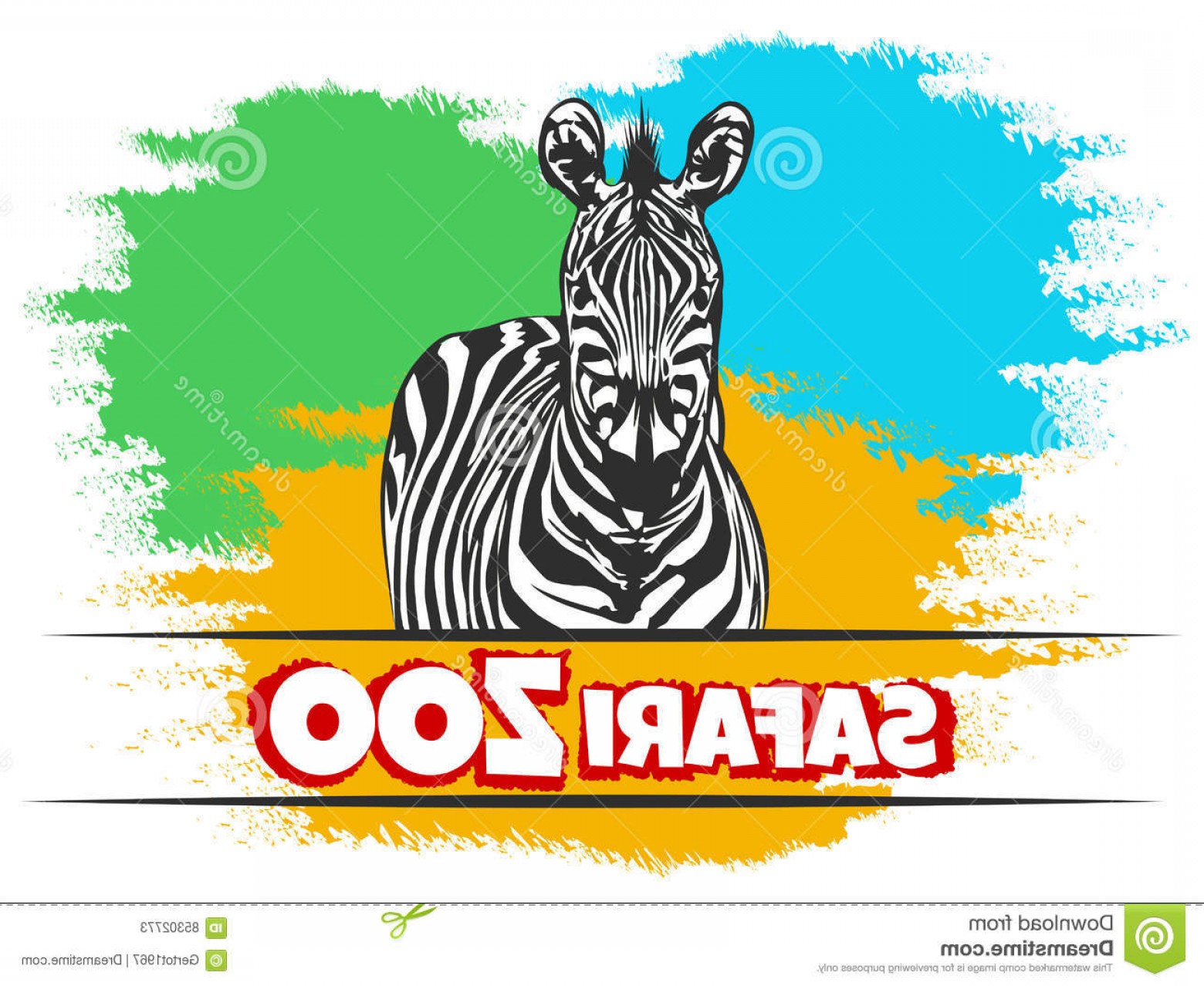 1560x1278 Stock Illustration Safari Zoo Emblem Animal Zebra Against Colorful