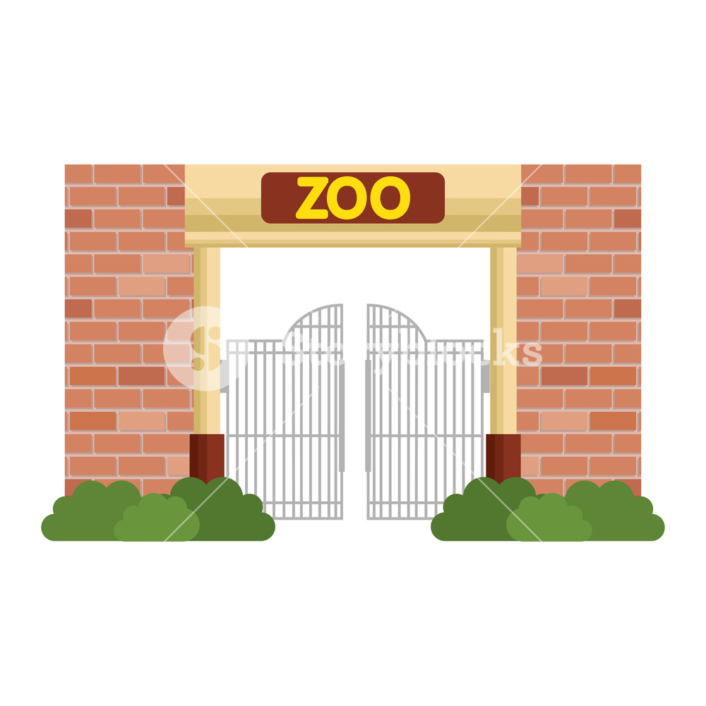1000x1000 Entrance Facade Of Zoo Vector Illustration Design Royalty Free