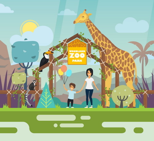 500x457 Cartoon Zoo Illustration Vector Free Download
