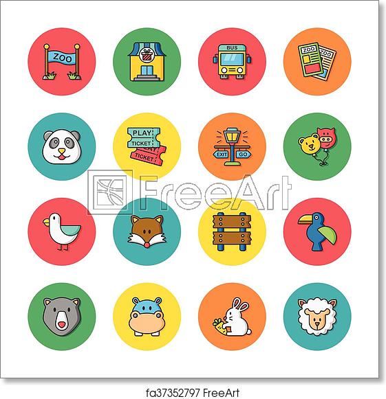 561x581 Free Art Print Of Icon Set Zoo Icon Set Zoo Vector Freeart