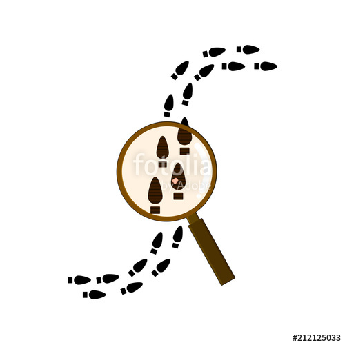 500x500 Detective Magnifier Or Loupe With A Lot Of Traces Follow Somebody