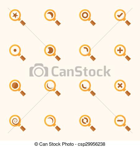 450x470 Magnifier Glass And Zoom Vector Icons Set Magnifier Glass