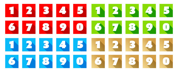 591x240 Numbers Red Square Icons
