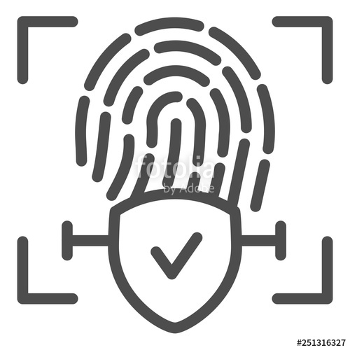 Checked Fingerprint Line Icon Finger Identification Approved 500x500 Checked Fingerprint Line Icon Finger Identification Approved