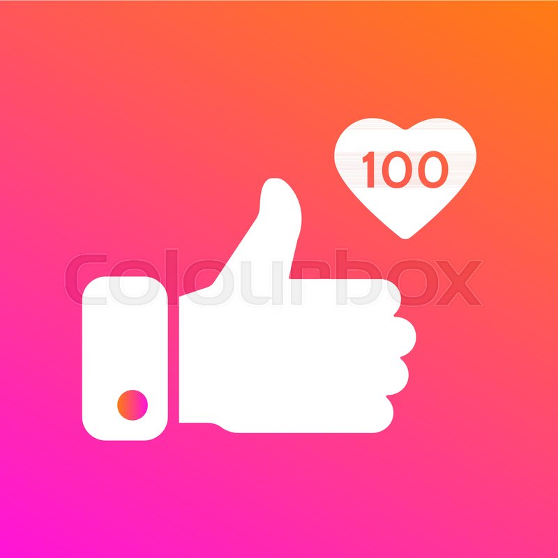 800x800 Like, Thumbs Up Icon On Gradient Stock Vector Colourbox