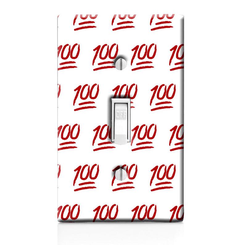 794x794 Red Emoji Icon Pattern Light Switch Cover Kids Room Etsy