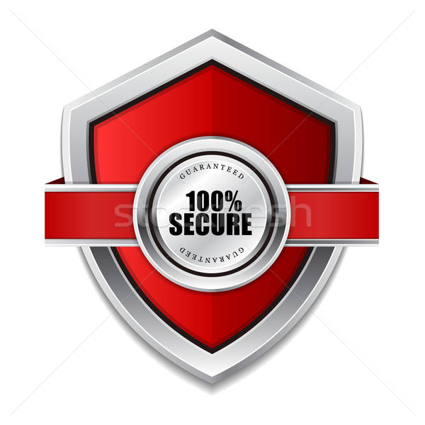 600x600 Protection Percent Secure Red Shield Vector Icon Vector