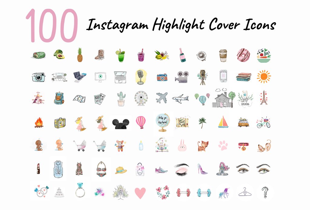1024x692 Watercolor Instagram Cover Icon Mega Pack Creator Branding