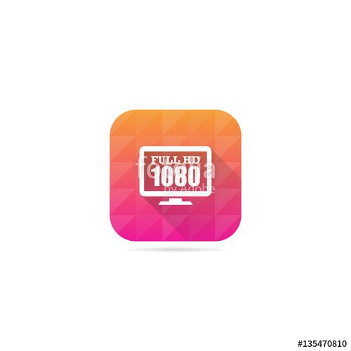 Modern Full Hd Icon With Long Shadow Stock Image 500x500 Modern Full Hd Icon With Long Shadow Stock Image