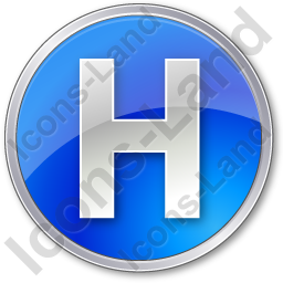 256x256 Hotel H Circle Blue Icon, Pngico Icons