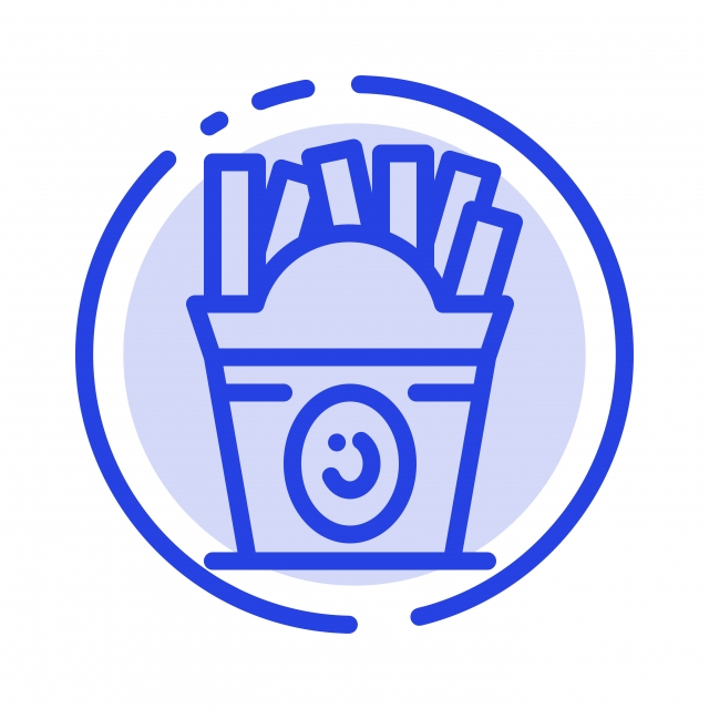 640x640 Fries Fast Food Food Usa Blue Dotted Line Line Icon, Bit, Bit