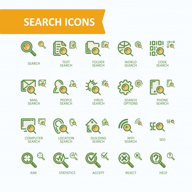 626x626 Set Of Vector Illustrations Fine Line Icons Of Analysis, Search