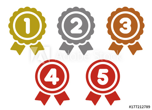 500x364 Ranking Medal Icon Illustration Set From Place To Place