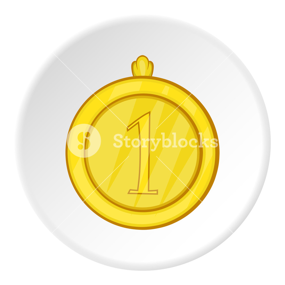 1000x1000 Medal For First Place Icon Cartoon Illustration Of Medal