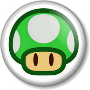 300x299 Super Mario Green Mushroom Life Pin Button Badge