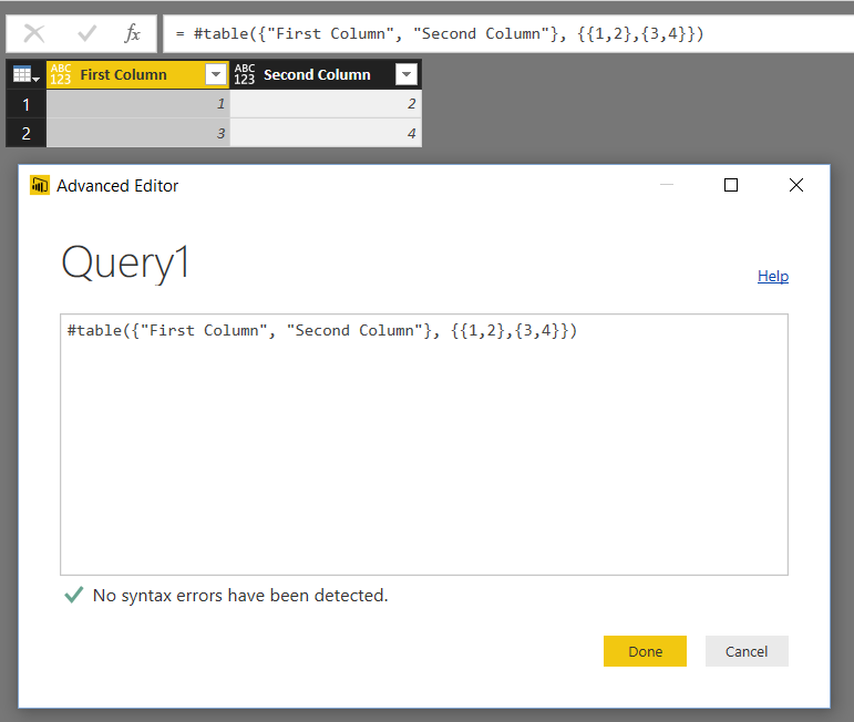 771x652 Creating Tables In Power Bipower Query M Code Using