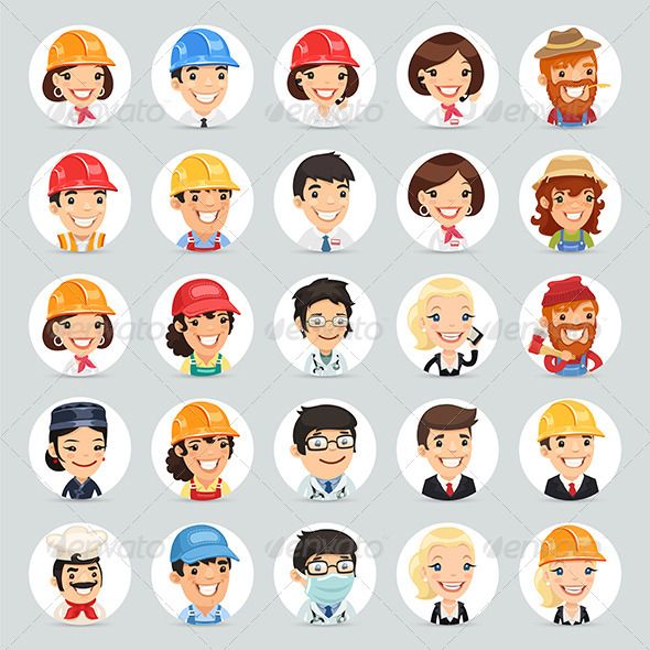590x590 Professions Vector Characters Icons