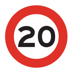 240x240 Speed Limit Road Sign Speed Limit Icon Isolated Illustration