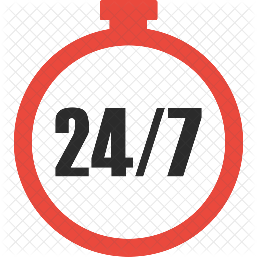 512x512 Hour Service Icon Of Flat Style
