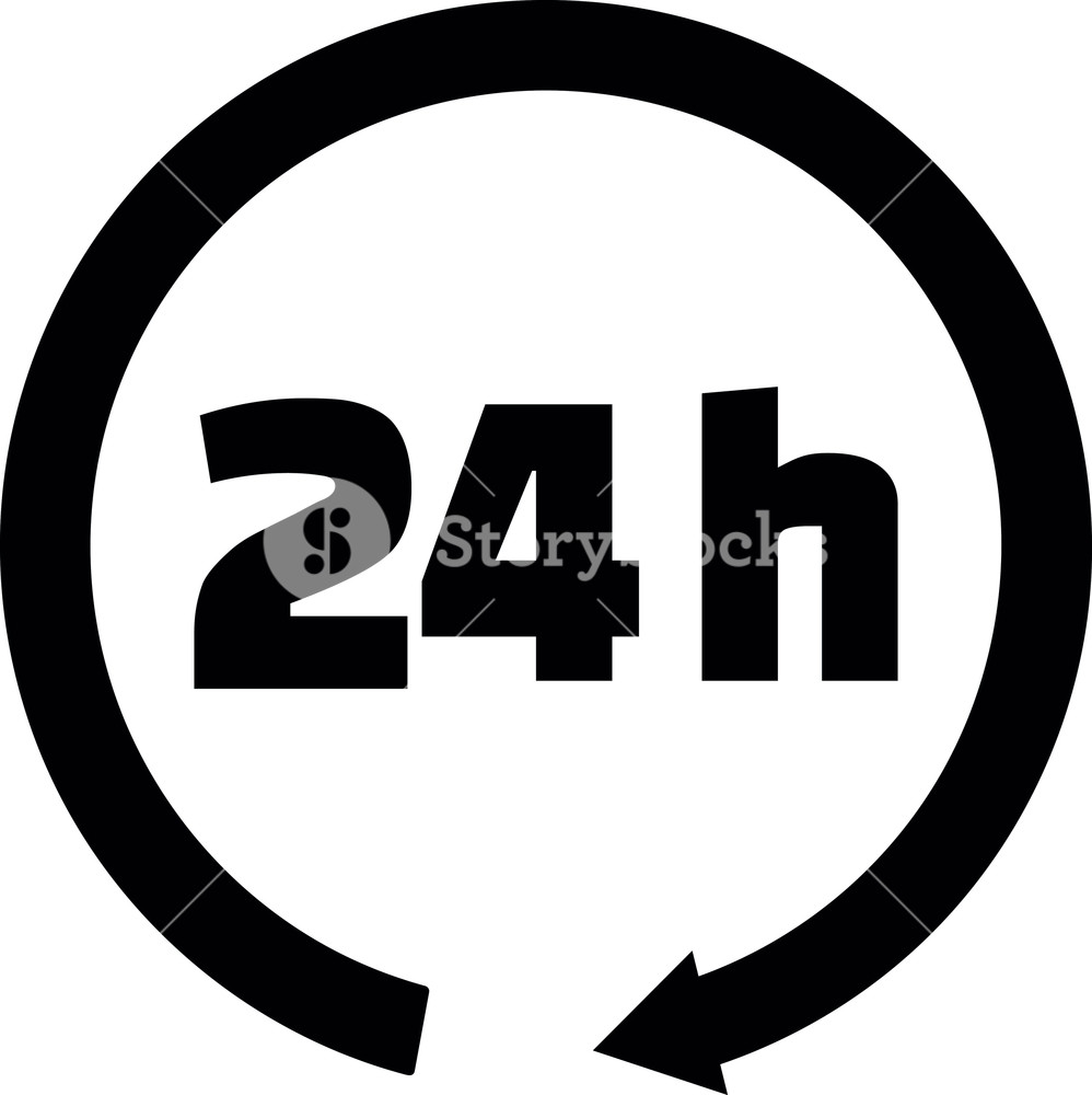 998x1000 Hours Icon With Black Arrow Royalty Free Stock Image