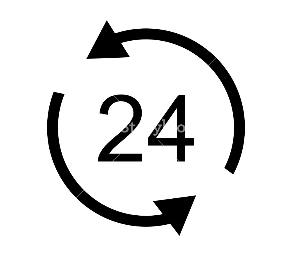 1000x875 Icon Service Hours On White Background Royalty Free Stock Image